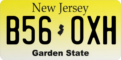 NJ license plate B56OXH