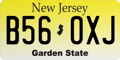 NJ license plate B56OXJ