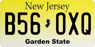 NJ license plate B56OXQ