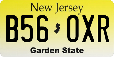 NJ license plate B56OXR