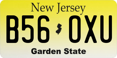 NJ license plate B56OXU