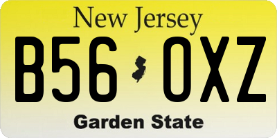 NJ license plate B56OXZ