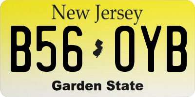 NJ license plate B56OYB