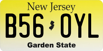 NJ license plate B56OYL
