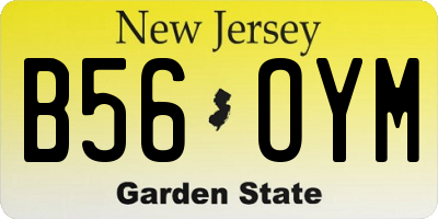 NJ license plate B56OYM