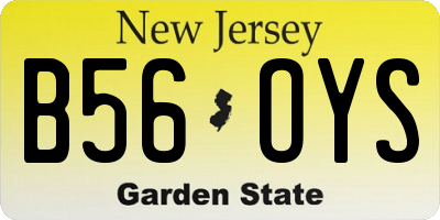 NJ license plate B56OYS