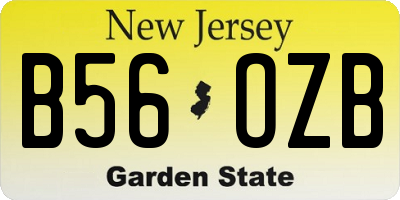 NJ license plate B56OZB