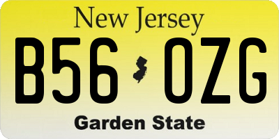 NJ license plate B56OZG