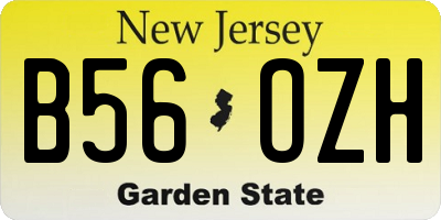 NJ license plate B56OZH