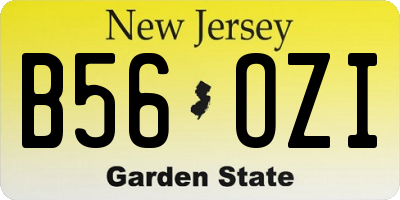 NJ license plate B56OZI