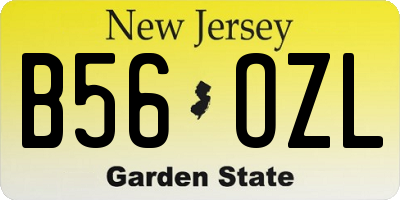NJ license plate B56OZL
