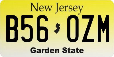 NJ license plate B56OZM