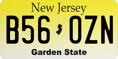 NJ license plate B56OZN