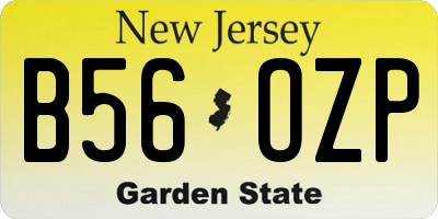 NJ license plate B56OZP