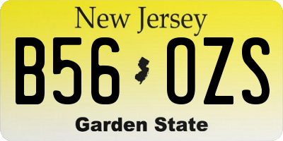 NJ license plate B56OZS