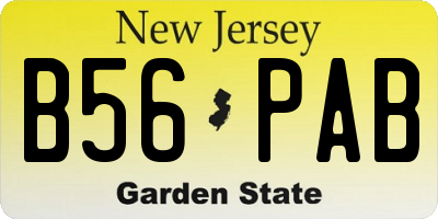 NJ license plate B56PAB