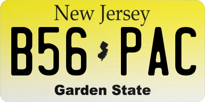 NJ license plate B56PAC