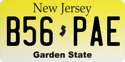 NJ license plate B56PAE