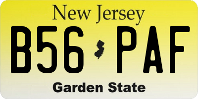 NJ license plate B56PAF