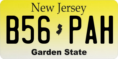 NJ license plate B56PAH