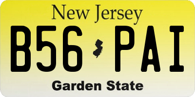 NJ license plate B56PAI