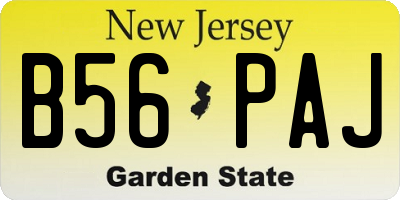 NJ license plate B56PAJ
