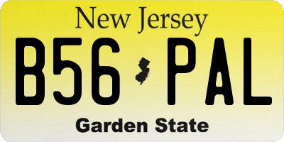 NJ license plate B56PAL