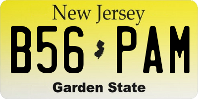 NJ license plate B56PAM