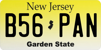 NJ license plate B56PAN