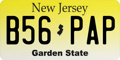 NJ license plate B56PAP