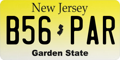 NJ license plate B56PAR
