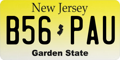 NJ license plate B56PAU