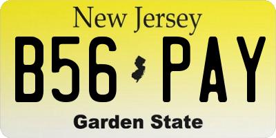 NJ license plate B56PAY