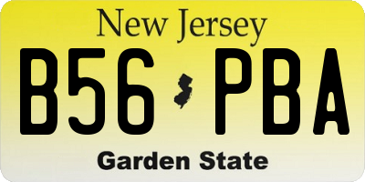 NJ license plate B56PBA