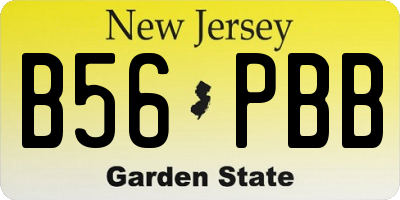 NJ license plate B56PBB