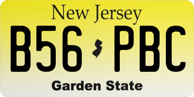 NJ license plate B56PBC