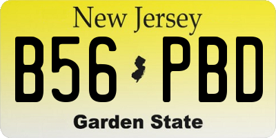 NJ license plate B56PBD