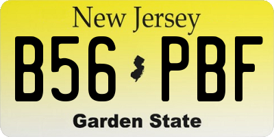 NJ license plate B56PBF
