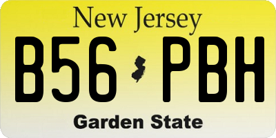 NJ license plate B56PBH