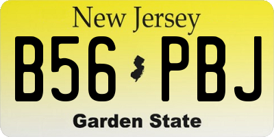 NJ license plate B56PBJ