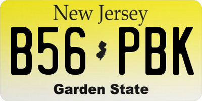 NJ license plate B56PBK