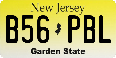 NJ license plate B56PBL