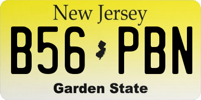 NJ license plate B56PBN