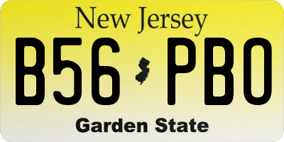 NJ license plate B56PBO