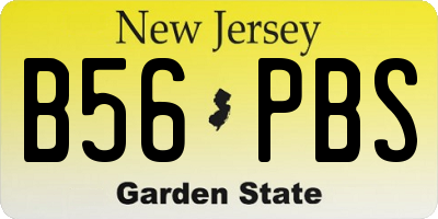 NJ license plate B56PBS
