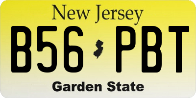 NJ license plate B56PBT