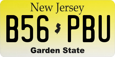NJ license plate B56PBU