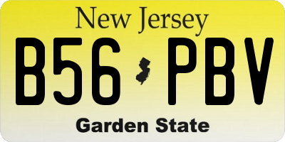 NJ license plate B56PBV