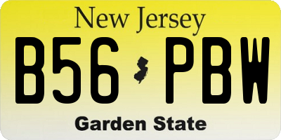 NJ license plate B56PBW