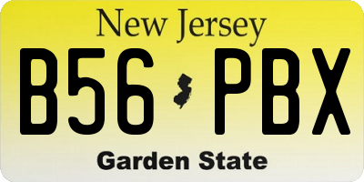 NJ license plate B56PBX